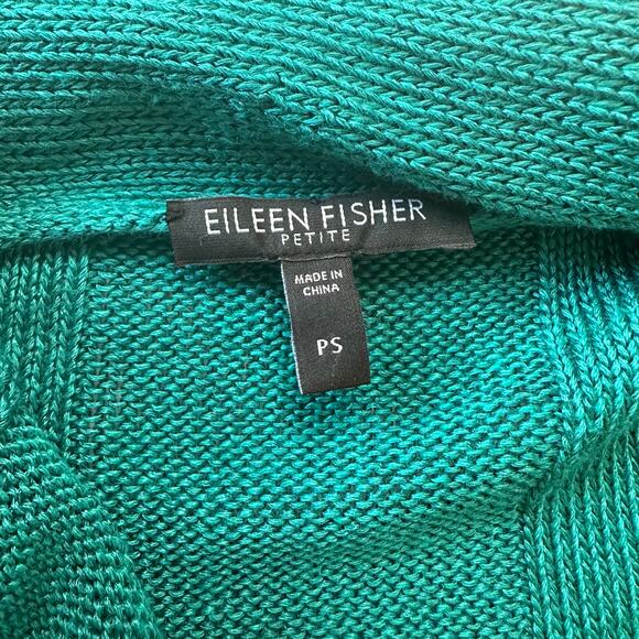 Eileen Fisher Womens Blue Linen Silk Cardigan Size Small Petite Striped Simple - Picture 10 of 13